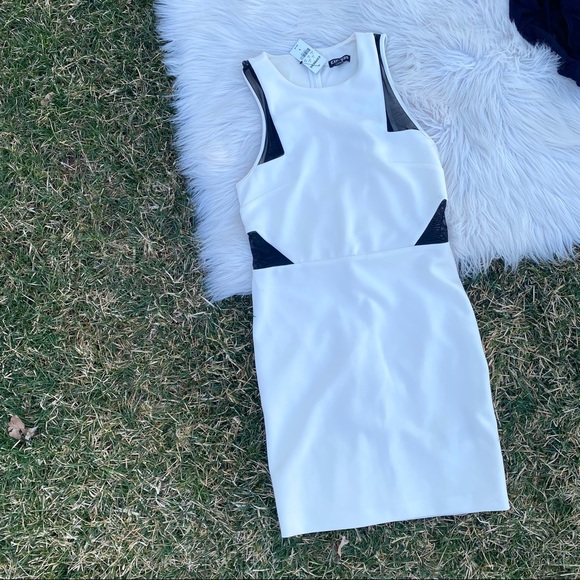 Express Dresses & Skirts - Express ivory black bodycon 6